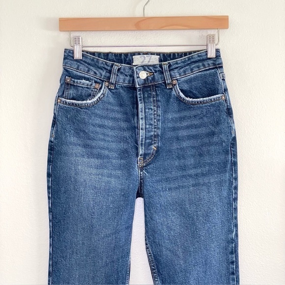 Free People We The Free Emmy Split Hem High Waist Boot Cut Jeans Medium Blue 27 - Picture 3 of 11